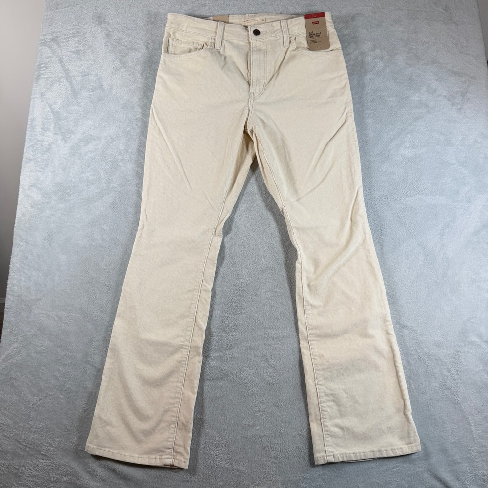 Levi's 725 High Rise Bootcut Pants Cream Off-White Women's 31x32 New